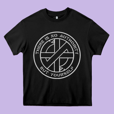 Crass   There Is No  Authority But Yourself Classic Heavy Core Tee Designed By Pixelflow