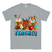 Heather Grey Teacher Coffee Cups Classic Tee - FaDigitalArtStudio