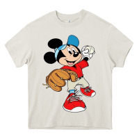 Micky-playing-baseball-cartoon-illustration-- Heavy Core Tee | Teevron