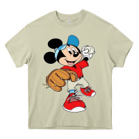 Mossy micky-playing-baseball-cartoon-illustration-- Heavy Core Tee - PixelFlow
