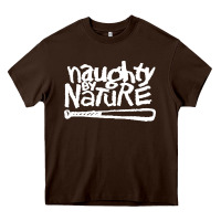 Chocolate Brown naughty by nature Heavy Core Tee - PixelFlow