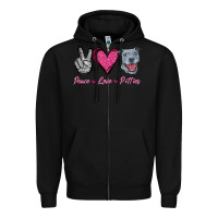 Black Peace Love Pitties Zipper Hoodie - Jasminsmagicworld