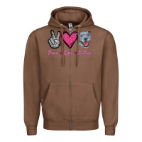 Chestnut Peace Love Pitties Zipper Hoodie - Jasminsmagicworld