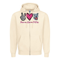 Sandshell Peace Love Pitties Zipper Hoodie - Jasminsmagicworld