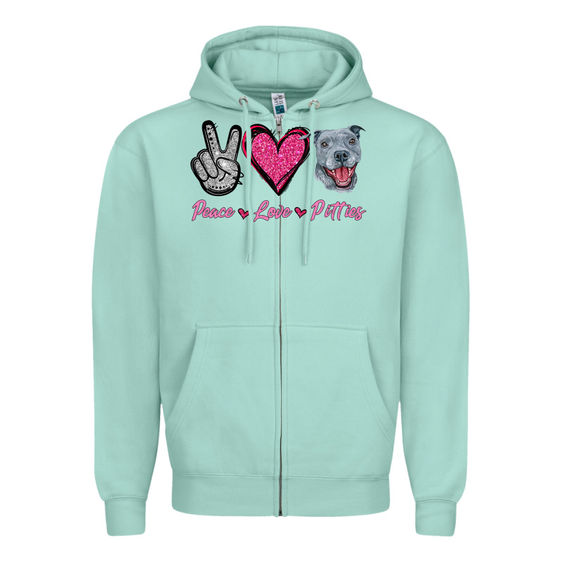 Peace Love Pitties Zipper Hoodie by Jasminsmagicworld | Teevron