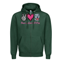 Sports Green Peace Love Pitties Zipper Hoodie - Jasminsmagicworld