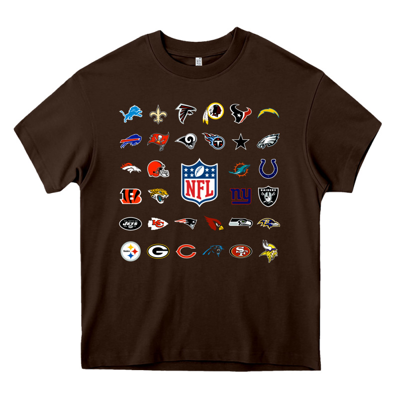 American Football Team Collage    Wall Art Heavy Core Tee by PixelFlow | Teevron