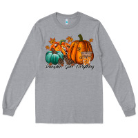 Heather Grey pumpkin spice everthing Long Sleeve Tee - RacoonDesign
