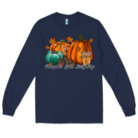 Navy pumpkin spice everthing Long Sleeve Tee - RacoonDesign