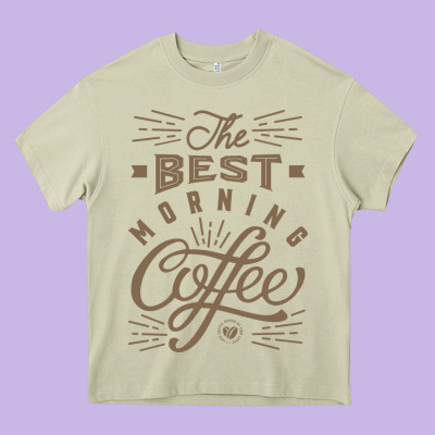 The Best Morning Coffee Heavy Core Tee Designed By Pixelflow