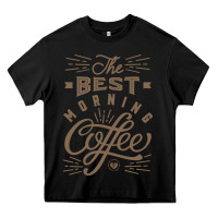 Black The Best Morning Coffee Heavy Core Tee - PixelFlow
