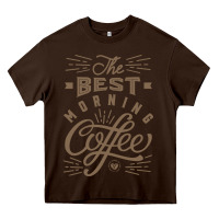 Chocolate Brown The Best Morning Coffee Heavy Core Tee - PixelFlow