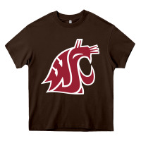 Chocolate Brown washington state cougars Heavy Core Tee - PixelFlow