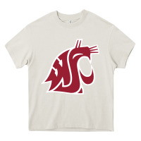 Cream washington state cougars Heavy Core Tee - PixelFlow