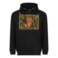 Black highland cow fall Heavyweight Hoodie - RanaPortraitStore