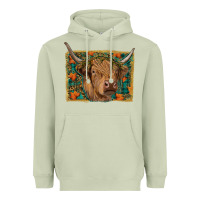 Matcha highland cow fall Heavyweight Hoodie - RanaPortraitStore