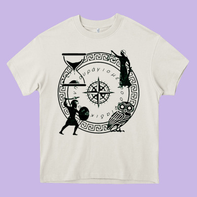 The Four Stoic Virtues Heavy Core Tee Designed By Pixelflow