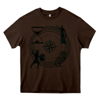 Chocolate Brown the four stoic virtues Heavy Core Tee - PixelFlow