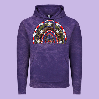 Usa Camouflage Rainbow Vintage Hoodie Designed By Artiststas