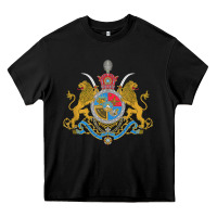 Black Iran Coat of arms Flag souvenir Iranian Persian Heavy Core Tee - PixelFlow