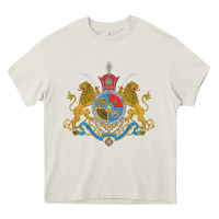 Cream Iran Coat of arms Flag souvenir Iranian Persian Heavy Core Tee - PixelFlow