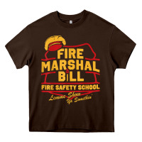 Chocolate Brown fire marshal bill fire safety school funny firefighter t shirt Heavy Core Tee - PixelFlow