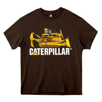 Chocolate Brown bulldozercat 2 Heavy Core Tee - PixelFlow