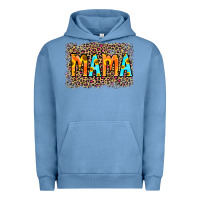 Pigment Pebble Blue Leopard Sunflower Mama Urban Hoodie - RanaPortraitStore