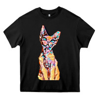 Black Colorful Cat Heavy Core Tee - PixelFlow