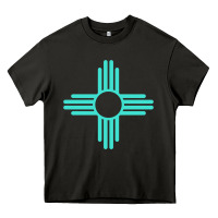 Asphalt New Mexico Zia Sun in Turquoise Blue Heavy Core Tee - PixelFlow