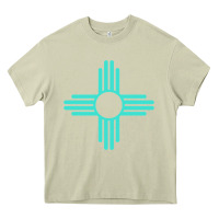 Mossy New Mexico Zia Sun in Turquoise Blue Heavy Core Tee - PixelFlow
