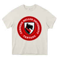 Cream carnegie mellon tartans Heavy Core Tee - SnappyArt