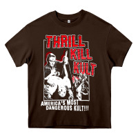 Chocolate Brown Thrill Kill Kults, Thrill Kill Kults vintage, Thrill Kill Kults art, T Heavy Core Tee - SnappyArt