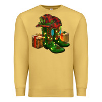 Antique Gold cowboy hat with boots christmas Premium Sweatshirt - RanaPortraitStore