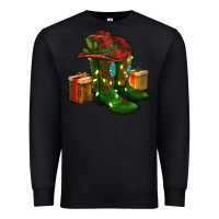 Cowboy Hat With Boots Christmas Premium Sweatshirt | Teevron