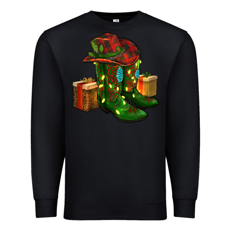 Cowboy Hat With Boots Christmas Premium Sweatshirt by RanaPortraitStore | Teevron