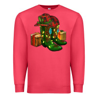 Cardinal cowboy hat with boots christmas Premium Sweatshirt - RanaPortraitStore