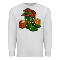 Dove Grey cowboy hat with boots christmas Premium Sweatshirt - RanaPortraitStore