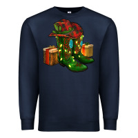 Navy cowboy hat with boots christmas Premium Sweatshirt - RanaPortraitStore