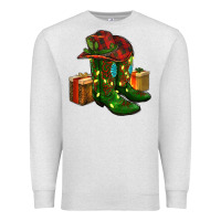 Oatmeal Heather cowboy hat with boots christmas Premium Sweatshirt - RanaPortraitStore