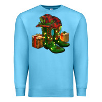 Ocean Blue cowboy hat with boots christmas Premium Sweatshirt - RanaPortraitStore