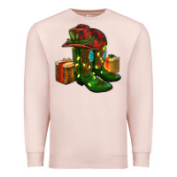 Pale Pink cowboy hat with boots christmas Premium Sweatshirt - RanaPortraitStore