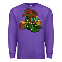 Purple cowboy hat with boots christmas Premium Sweatshirt - RanaPortraitStore