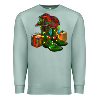Seafoam cowboy hat with boots christmas Premium Sweatshirt - RanaPortraitStore