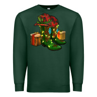 Sports Green cowboy hat with boots christmas Premium Sweatshirt - RanaPortraitStore