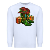 White cowboy hat with boots christmas Premium Sweatshirt - RanaPortraitStore
