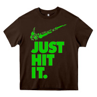 Chocolate Brown Just Hit It Cannabis Weed Vintage Retro Design for Weed Lover Heavy Core Tee - SnappyArt