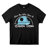 Black when you wish upon a death star Heavy Core Tee - SnappyArt