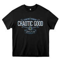 Black Chaotic Good Essential  Copy Heavy Core Tee - SnappyArt