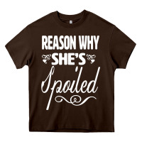 Chocolate Brown the reason she is spoiled couples matching set valentines t shirt Heavy Core Tee - SnappyArt
